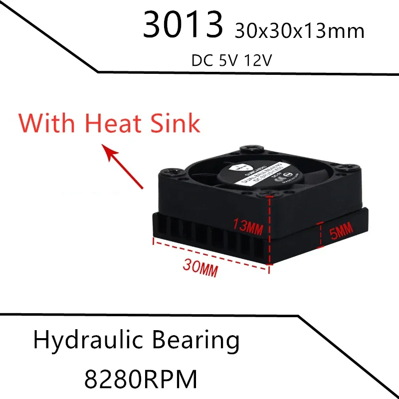 NEW 3013 30x30x13mm Вентилатор за охлаждане на графична карта Течен лагер 5V 12V 0.07A 8280RPM охлаждащ вентилатор с 2pin