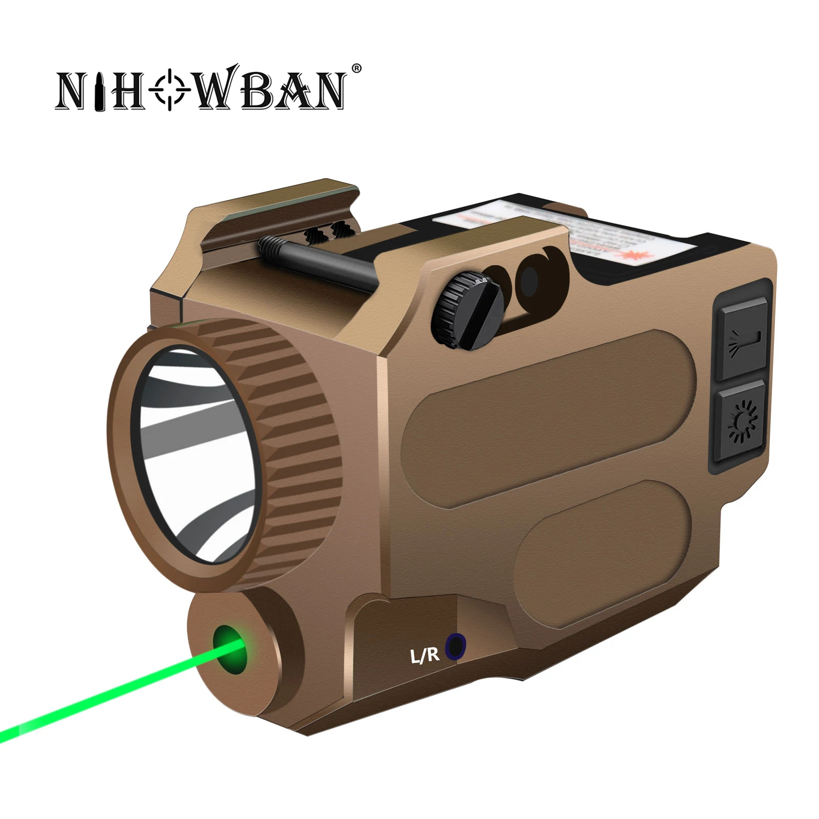 Nihowban Тактически Green Dot лазерен обхват лазерен предавател LED фенерче стрелба Обучение за прицелване Glock Gun Ловни аксесоари