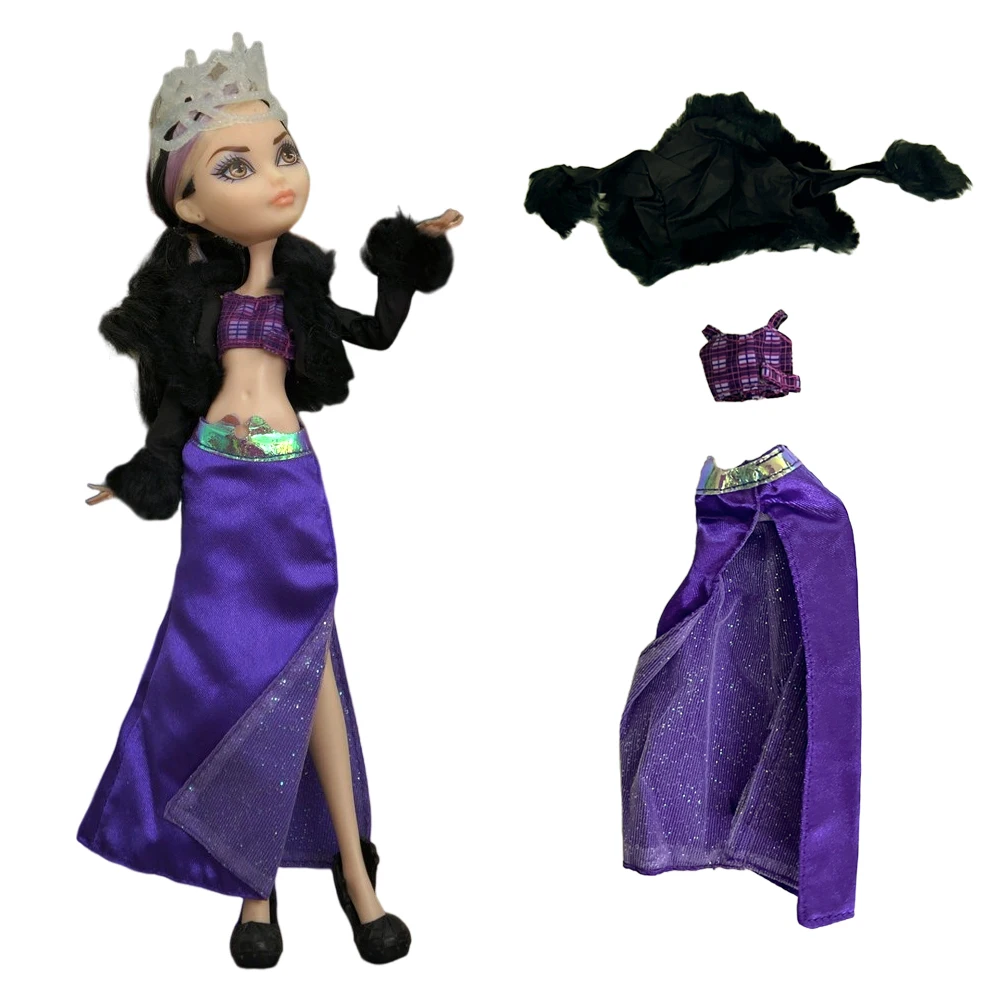 NK 1 комплект благородно черно палто лилаво сплит пола за чудовище високо кукла парти DIY дрехи мода кукла аксесоари момиче играчка бебе подарък