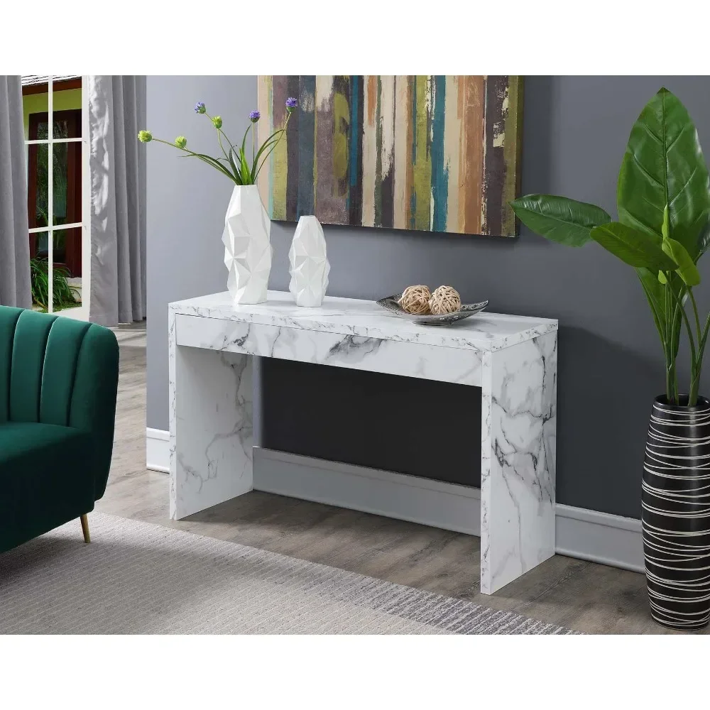 Northfield Hall Console Table, бял изкуствен мрамор