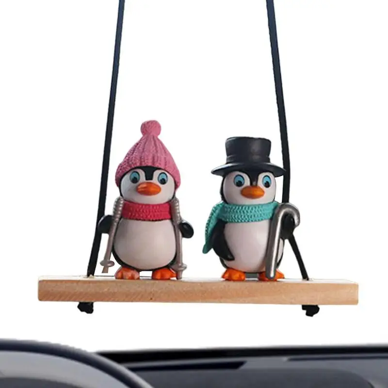 Penguin кола висулка сладък кола огледало за обратно виждане пингвин висулка декорация творчески и възхитителен кола аксесоари и орнаменти