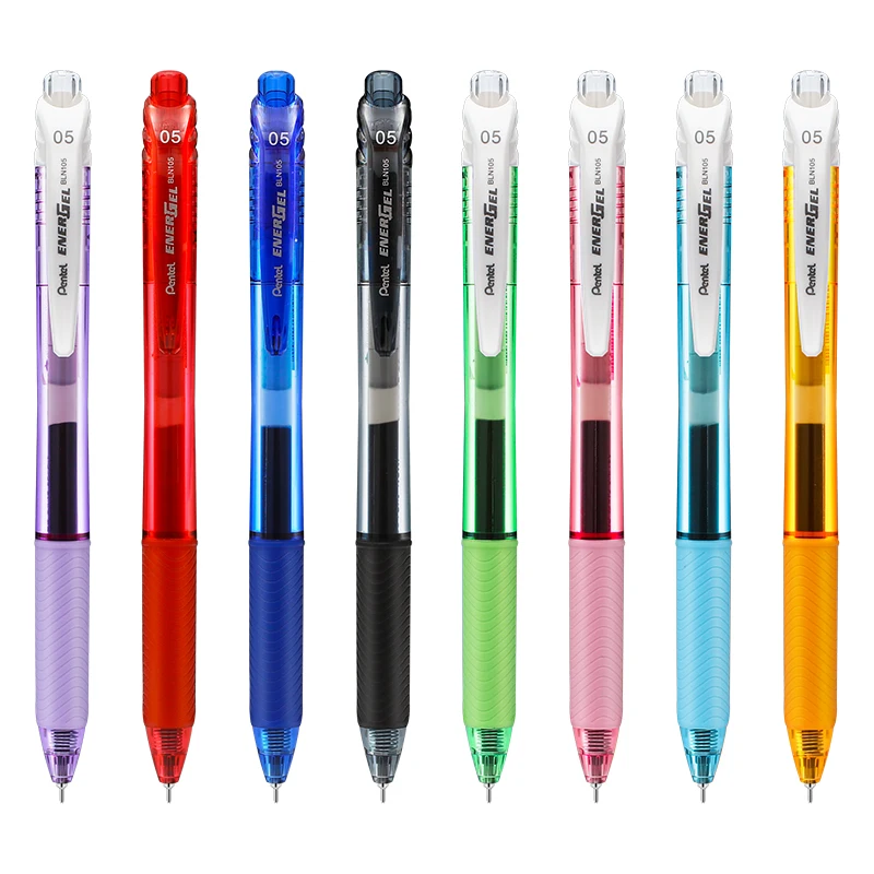 Pentel EnerGel течен цвят гел писалка BLN105 бързо сушене писалка преса ролер топка 0.5mm метална игла върха писалка офис училищни пособия