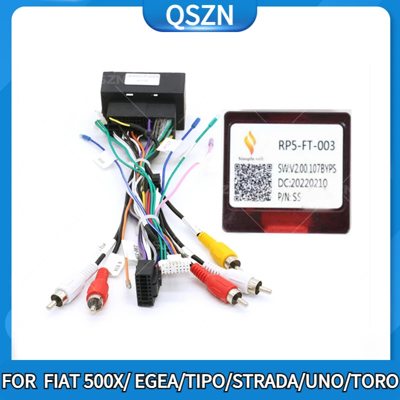 QSZN Android Car Radio Canbus Box FT-SS-05 / RP5-FT-003 За FIAT 500X / EGEA / TIPO / STRADA / UNO / TORO DIN кабели за окабеляване