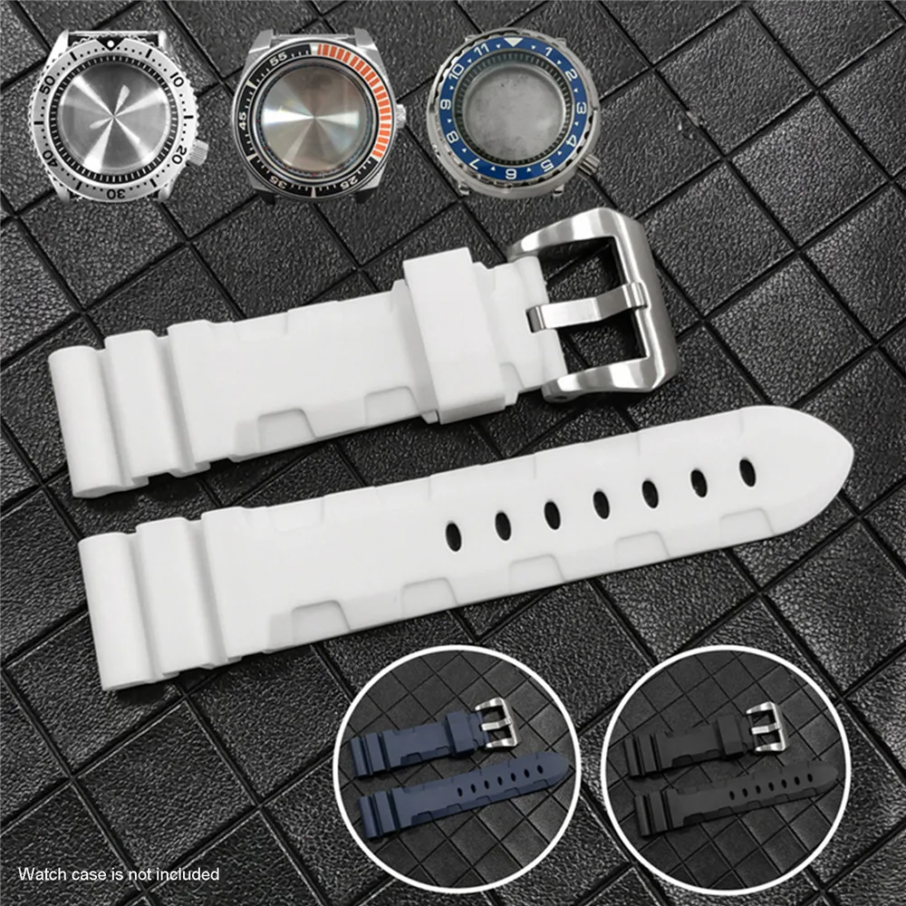 Soft 22MM гумена каишка за часовник от неръждаема стомана щифт ключалка лента за часовник Аксесоари за модификация на часовника
