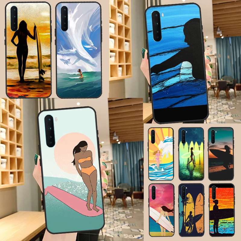 Surfing Art Surf Girl Case за OnePlus 9 10 Pro Ace 8T 9R 9RT 10R 10T капак за OnePlus Nord CE 2 N20 N10 N100