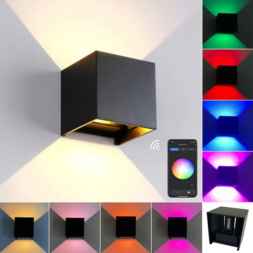 Tuya Smart LED димируеми стенни светлини APP контрол стена лампа екстериор / интериор RGB цвят промяна нагоре надолу стена Sconce