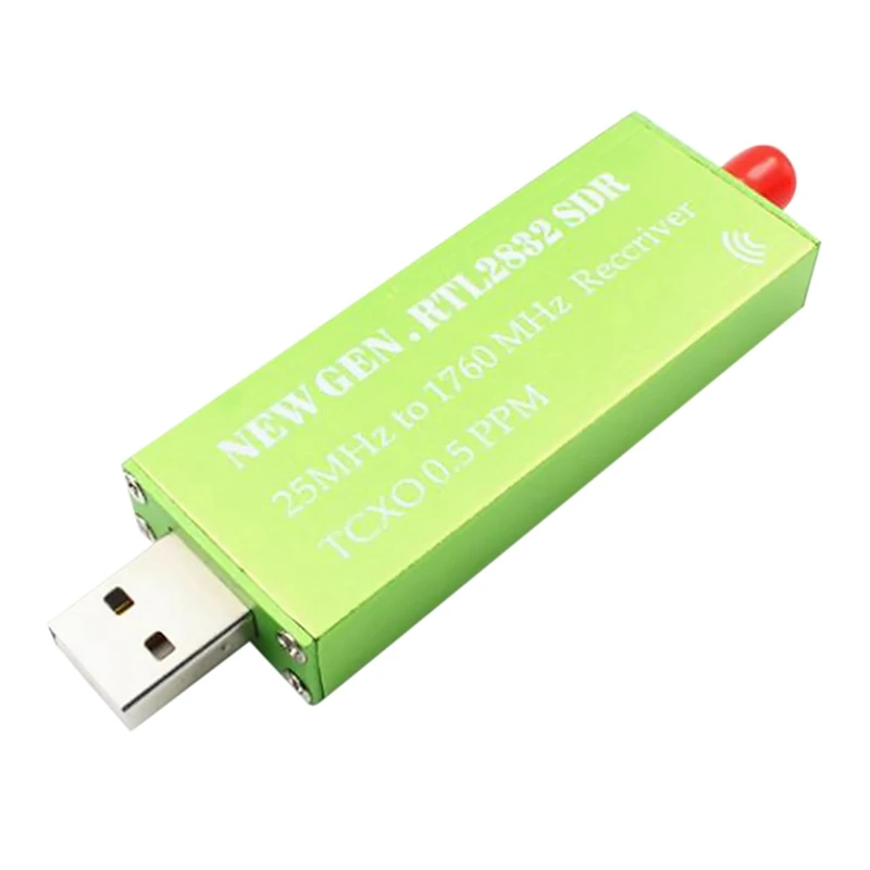 USB адаптер RTL-SDR RTL2832U + R820T2+ 1Ppm TCXO TV тунер стик приемник-зелен