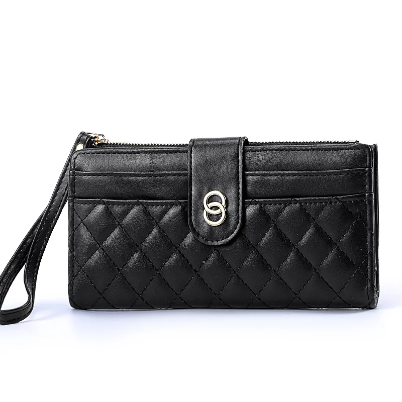 Zipper монета чанта джобни портфейли дама портмонета чанти дълги жени гривна портфейл карти притежателя момичета Moneybag Burse чанта Billfold