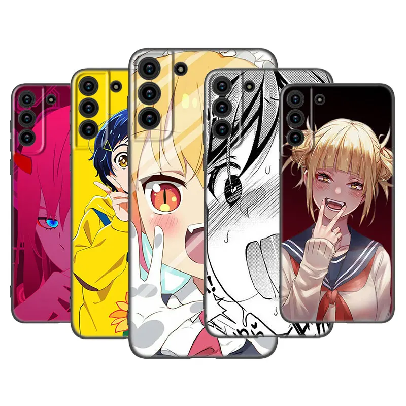 Аниме момиче карикатура Япония сладък калъф за телефон за лице за Samsung Galaxy S22 Pro S21 S20 Ultra FE S10 Lite 5G S10E S9 S8 Plus капак
