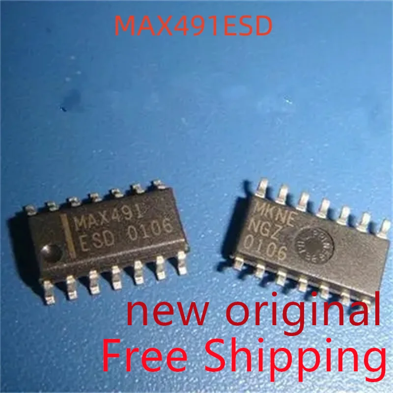 Безплатна доставка 10 броя Нов оригинален MAX491ESD + T MAX491ESD MAX491 SOP14 интерфейс IC чип приемник приемо-предавателИнтегрална схема
