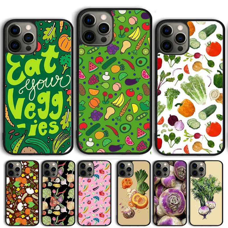 Веган зеленчуци зеленчуци Калъф за телефон за iPhone 15 14 13 12 Pro Max mini 11 Pro Max XS X XR 6S 7 8 Plus SE 2020 Coque Shell