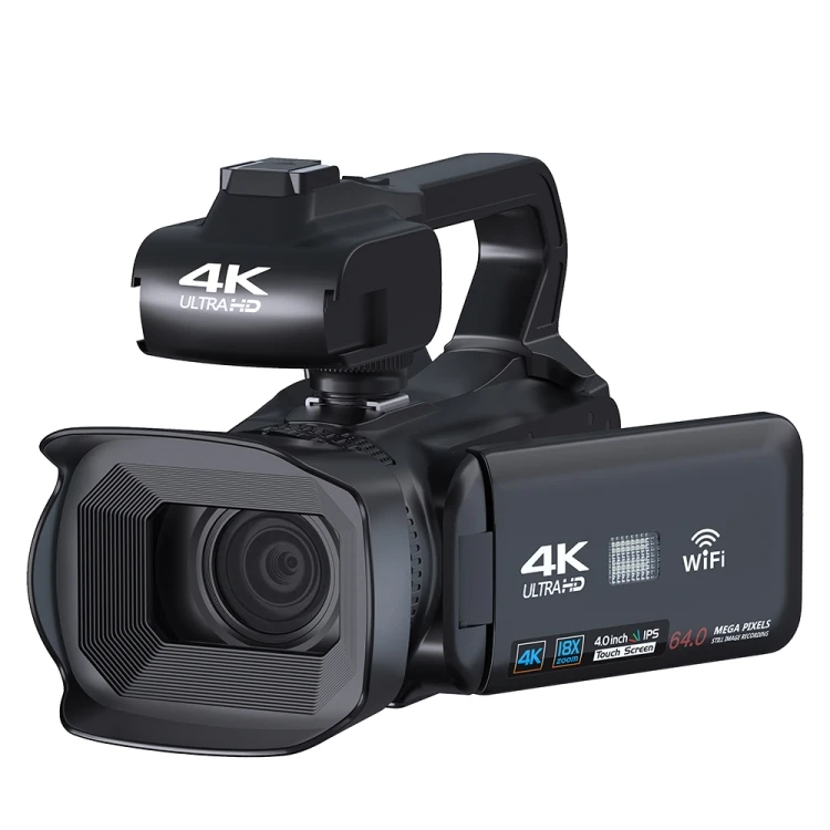 Висококачествен KOMERY RX200 64MP 18X Zoom 4-инчов сензорен екран Ръчна цифрова видеокамера