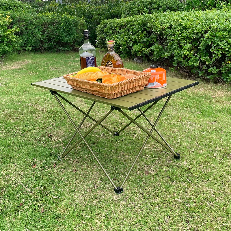 Външна сгъваема преносима маса за пикник за къмпинг алуминиева ролетка с лесна чанта за носене за вътрешно къмпингуване на открито