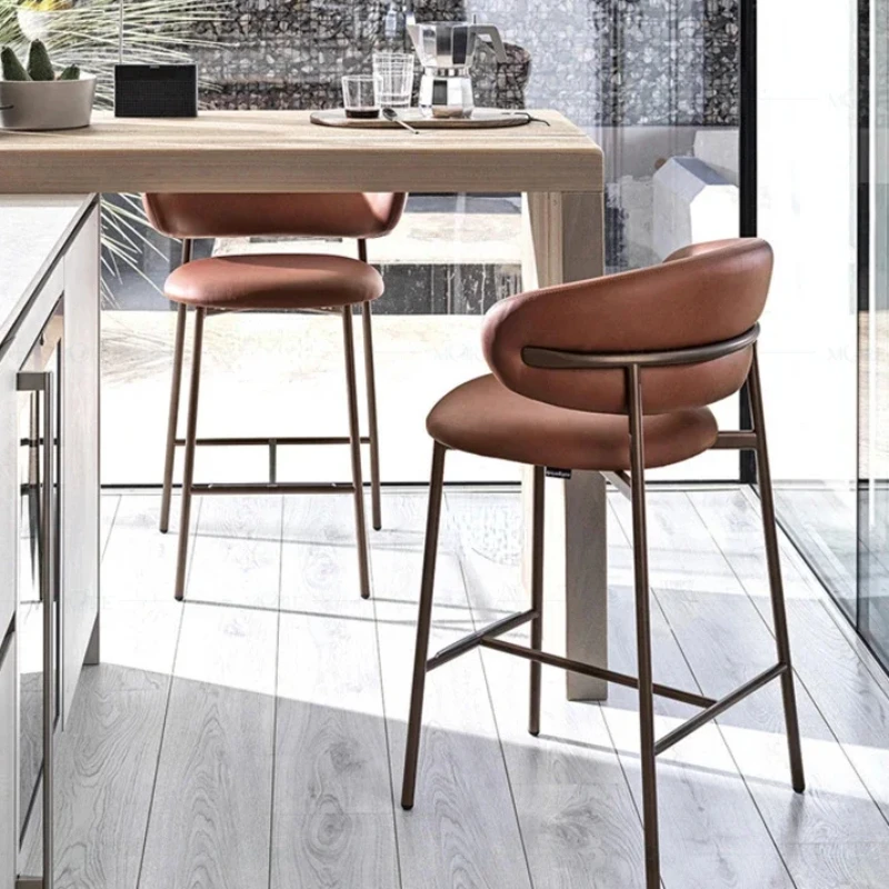 Дизайнерски ретро бар стол Nordic Mobile Акцент ресторант дървени столове висок балкон Moveis пара Casa дизайн мебели BY-002