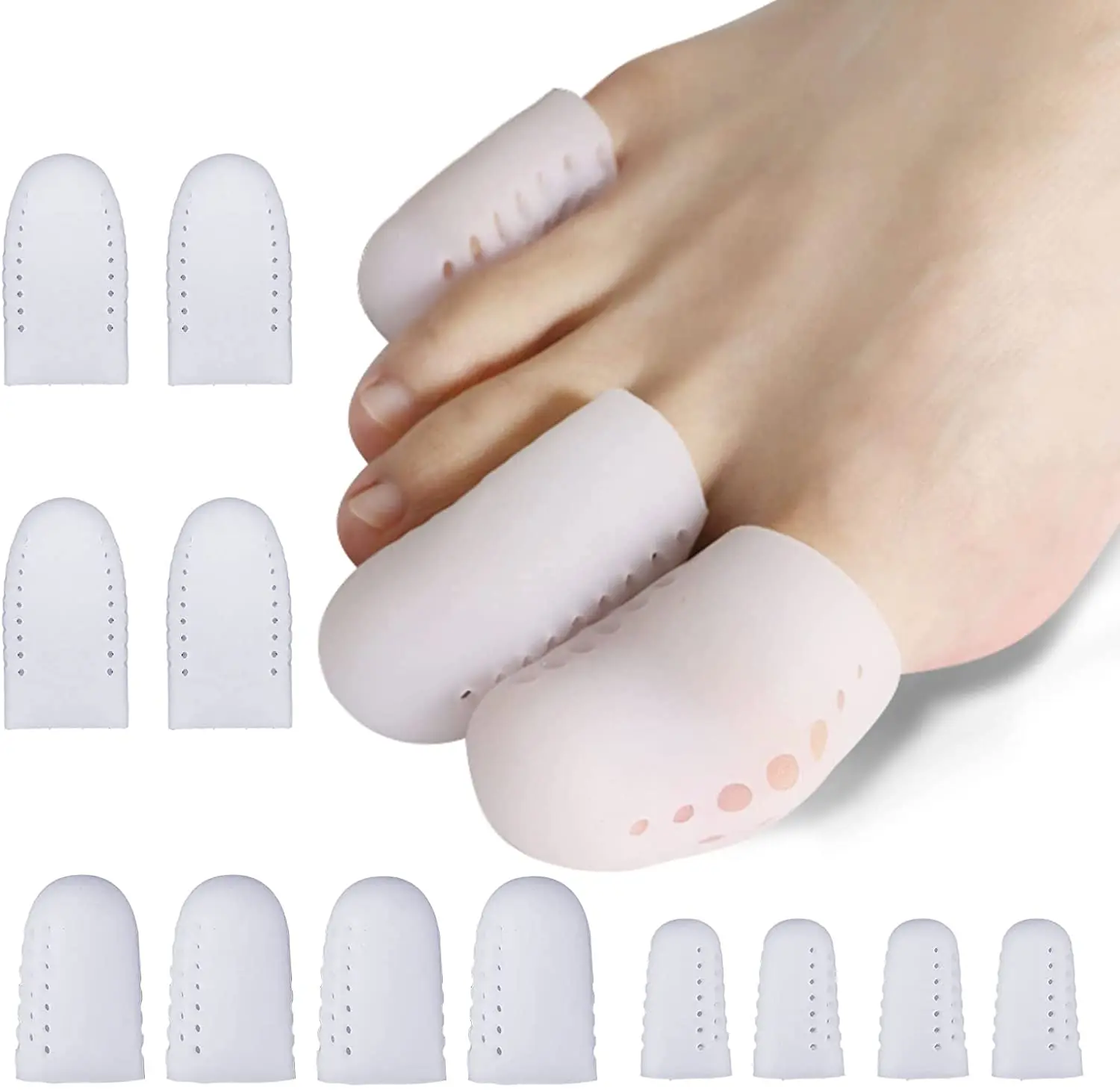 Дишащи протектори за пръсти Подложки за ръкав Bunion Силиконови капаци Big Toe за защита на врастнали нокти на краката Мазоли Мазоли Блистери