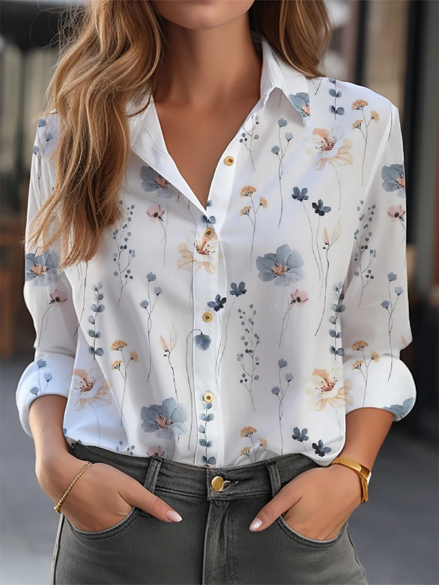 Елегантна риза Дамска модна темпераментна блуза Риза с дълъг ръкав Жени Нова ежедневна риза