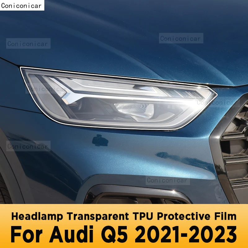 За AUDI Q5 2021-2023 Автомобил Външен фар против надраскване Предна лампа Прозрачен TPU защитен филм аксесоари стикер