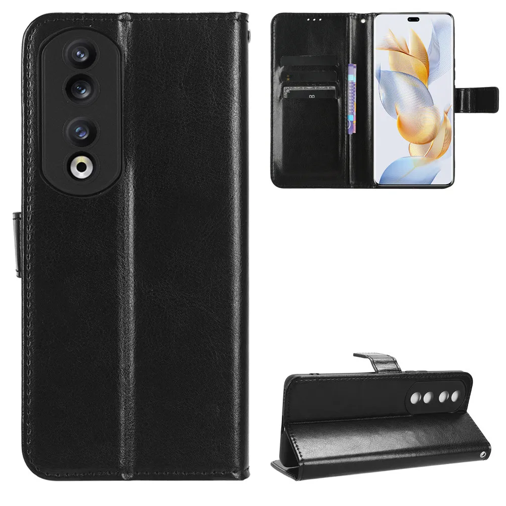 За Huawei Honor 90 случай луксозен флип PU кожен портфейл ремък стойка случай за Huawei чест 90 Pro Honor90 телефон чанта