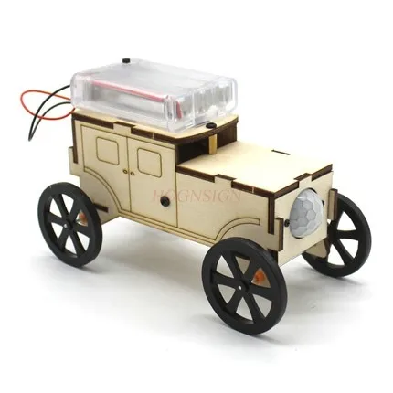 Индукционна кола на човешкото тяло Ученици от началните и средните училища ръчно изработени DIY сглобени автоматичен индукционен модел играчка кола