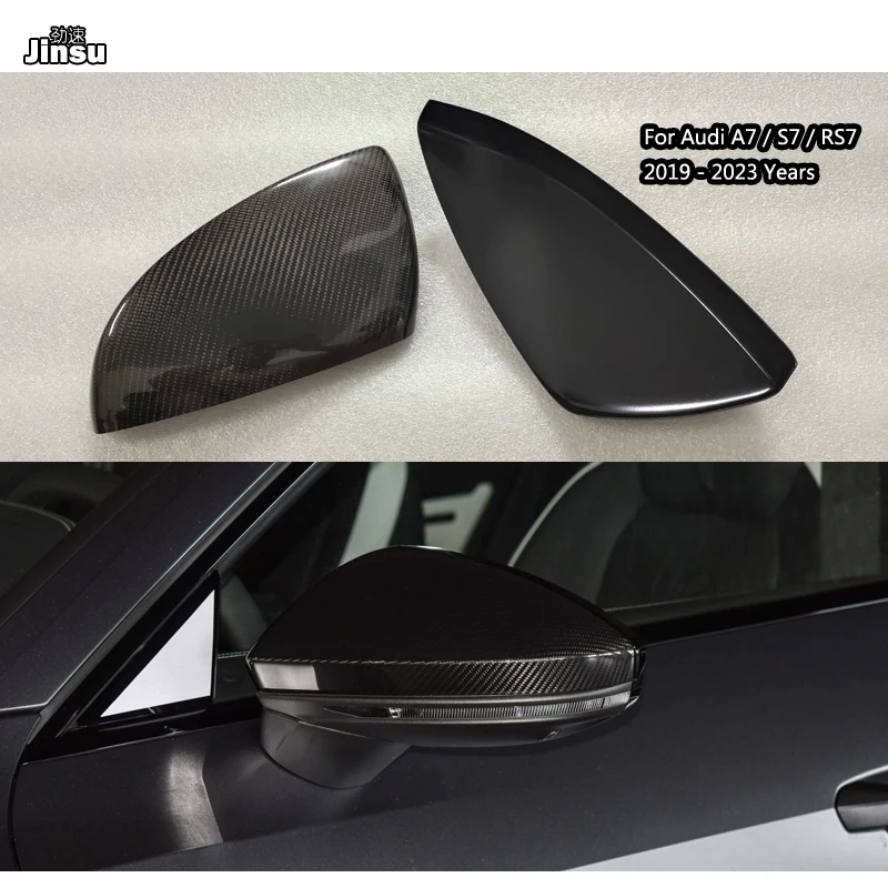 Карбонови влакна Auto странични огледала Декоративни капачки за Audi A7 S7 RS7 2019 - 2023 Автомобилен стайлинг