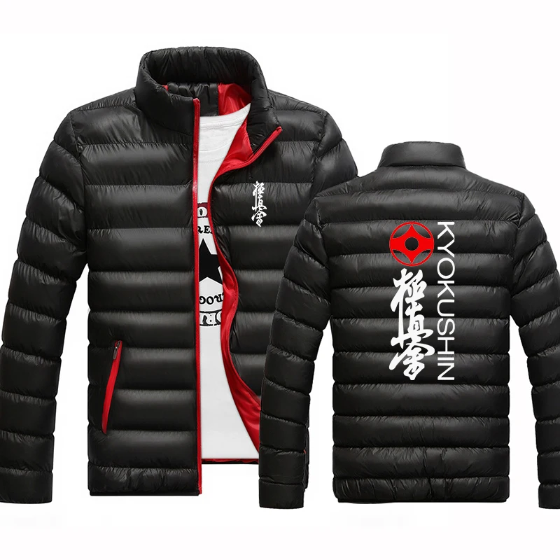 Киокушин карате печат мода 2023 нов човек зимата топло сгъстяване поло плътен цвят памук анцуг All-мач палто