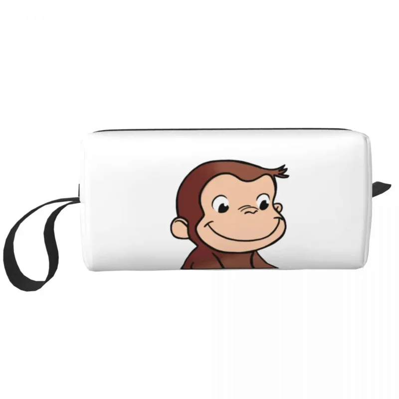 Любопитно Джордж сладък смешно голям грим чанта цип торбичка пътуване козметични чанти кафява маймуна организатор за унисекс