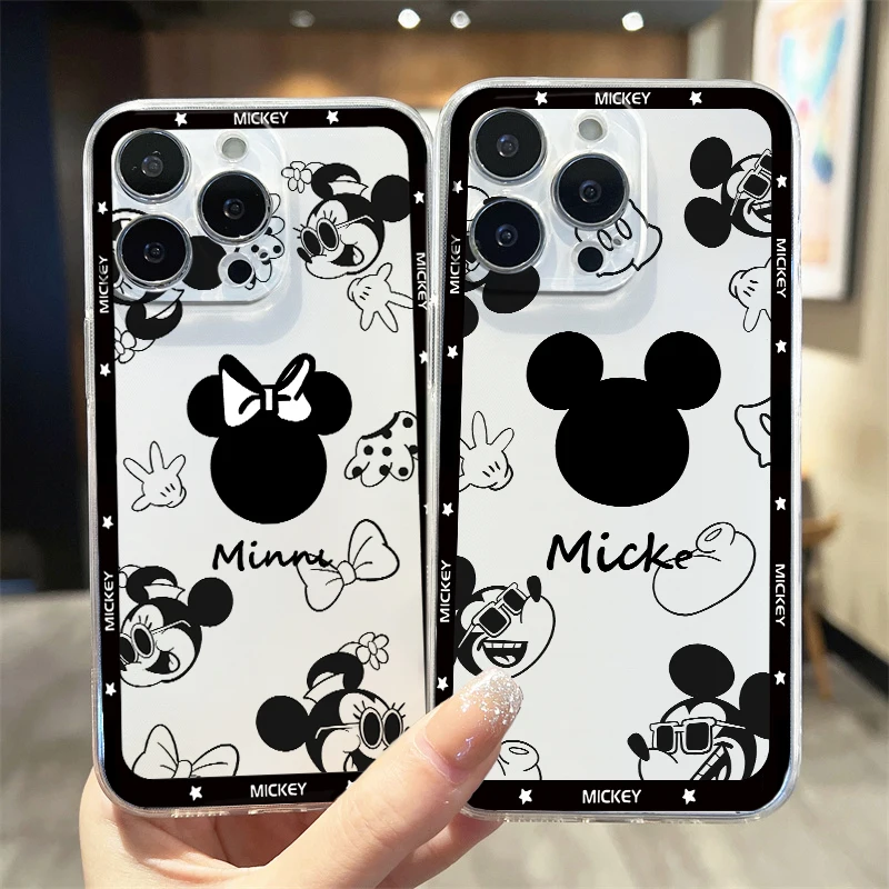 Мики Маус лого Мини за Apple iPhone 14 13 12 11 Мини XS XR X Pro MAX 8 7 Plus прозрачен калъф за телефон