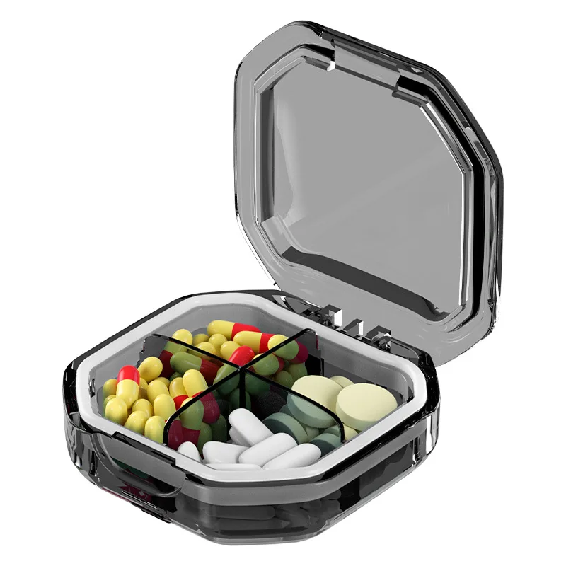  Многофункционална кутия за съхранение 6-отделение Travel Portable Medicine Storage Box Кутия за съхранение на бижута Кутия за съхранение на нокти за декорация на нокти