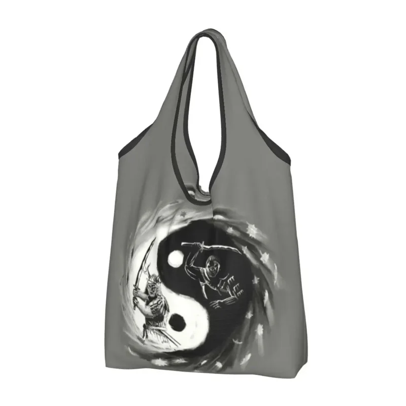 Мода добър и призрак пазарска пазарска чанта преносим Ин Ян Япония самурай хранителни стоки рамо купувач чанта