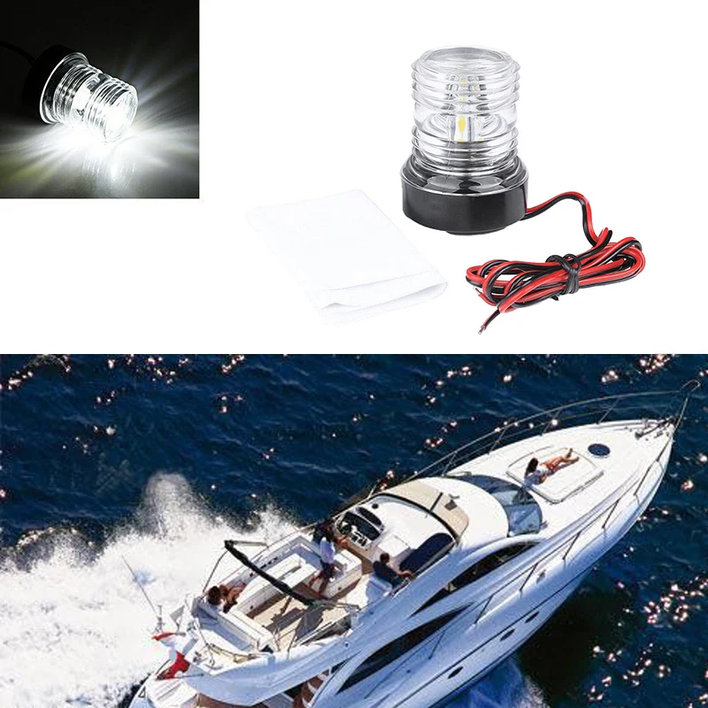 Морски навигационни анкерни светлини Кърмова светлина Всестранно 360 градуса бял LED 12V за резервни части за яхти за лодки