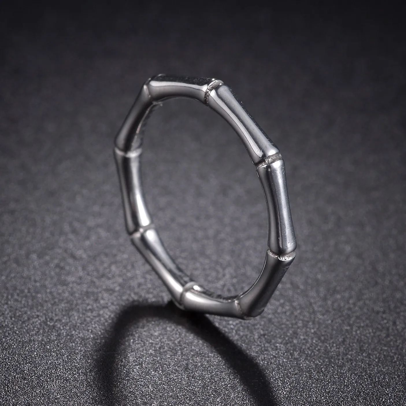 Неръждаема стомана бамбук съвместни пръстени за жени мъже сребърен цвят специален дизайн прост мъжки женски годежен сватбен пръстен бижута