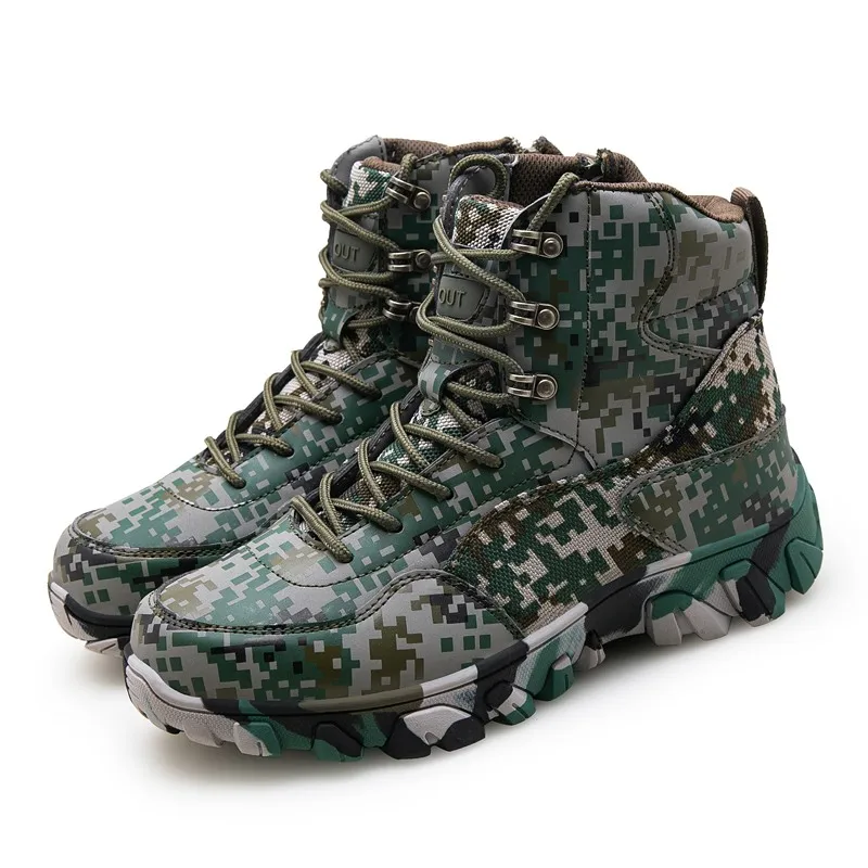 Нови камуфлажни мъжки планински туристически спортни обувки против хлъзгави мъжки спортни лагерни трекинг обувки с добро качество