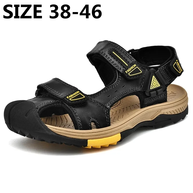 Нови летни мъжки сандали моден дизайн дишащи ежедневни обувки мъже меко дъно външни плажни сандали размер 38-46