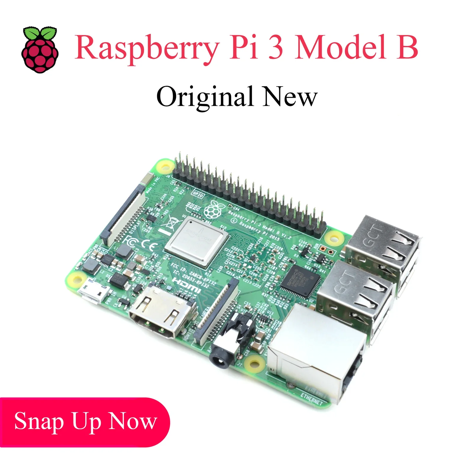Оригинален Raspberry Pi 3 Модел B 3B + Платка за разработка Нов чип 4 Core CPU 1.4Ghz RAM 1Ghz 2.4G&5G WiFi Bluetooth 4.2