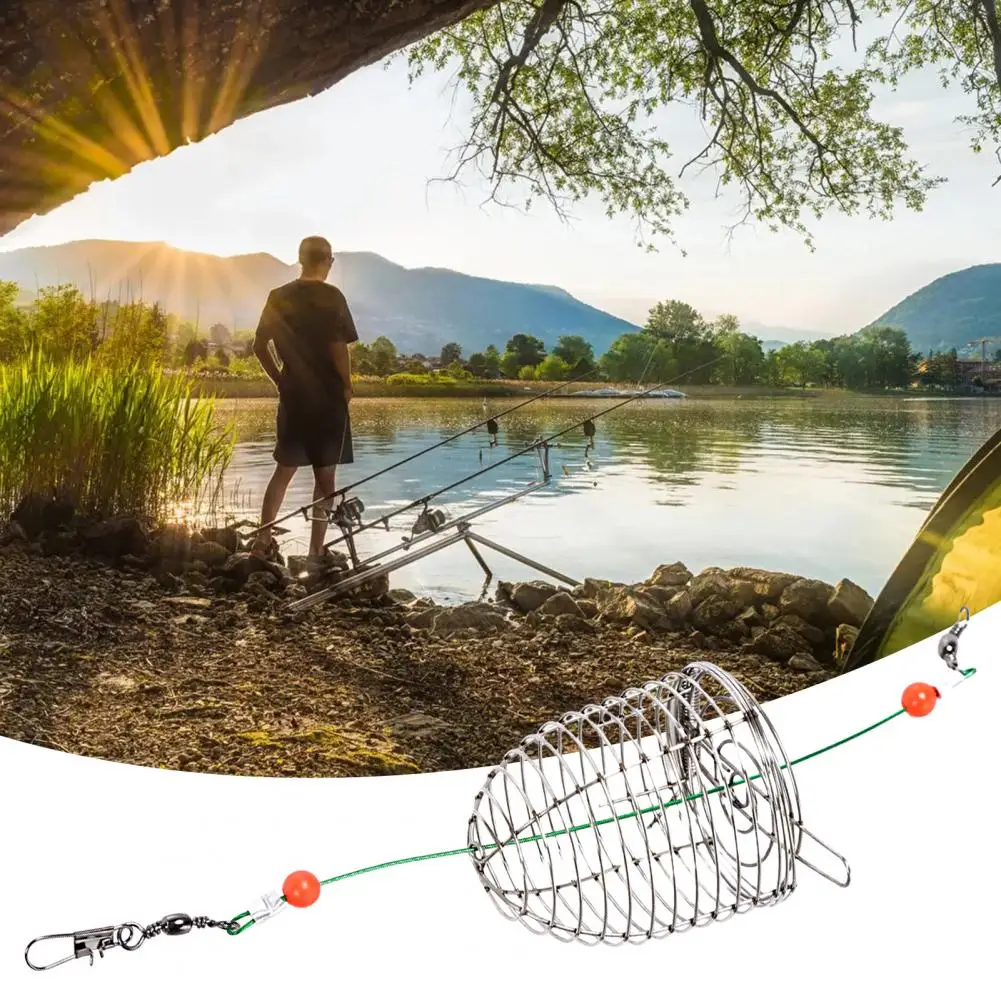 Рибарска стръв Кейдж Практичен устойчив на ръжда ултра лек риболов примамка захранващо устройство за шаран риболов Клетка за риболов