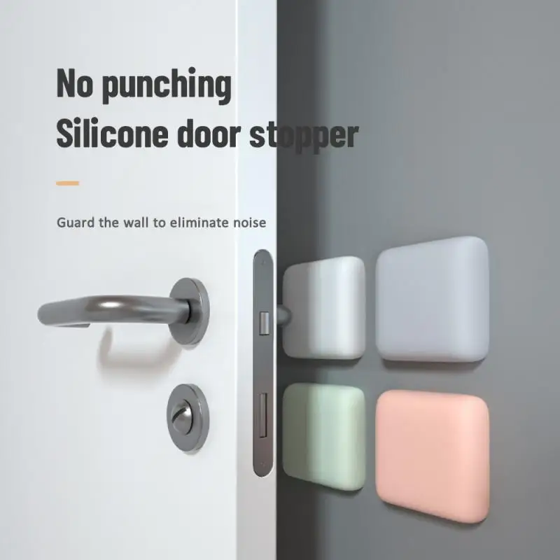 Силиконова дръжка на вратата Брони Самозалепваща се Deurstopper защита Porte Pad Mute Stikcer Кръгла квадратна подложка за протектор за стена