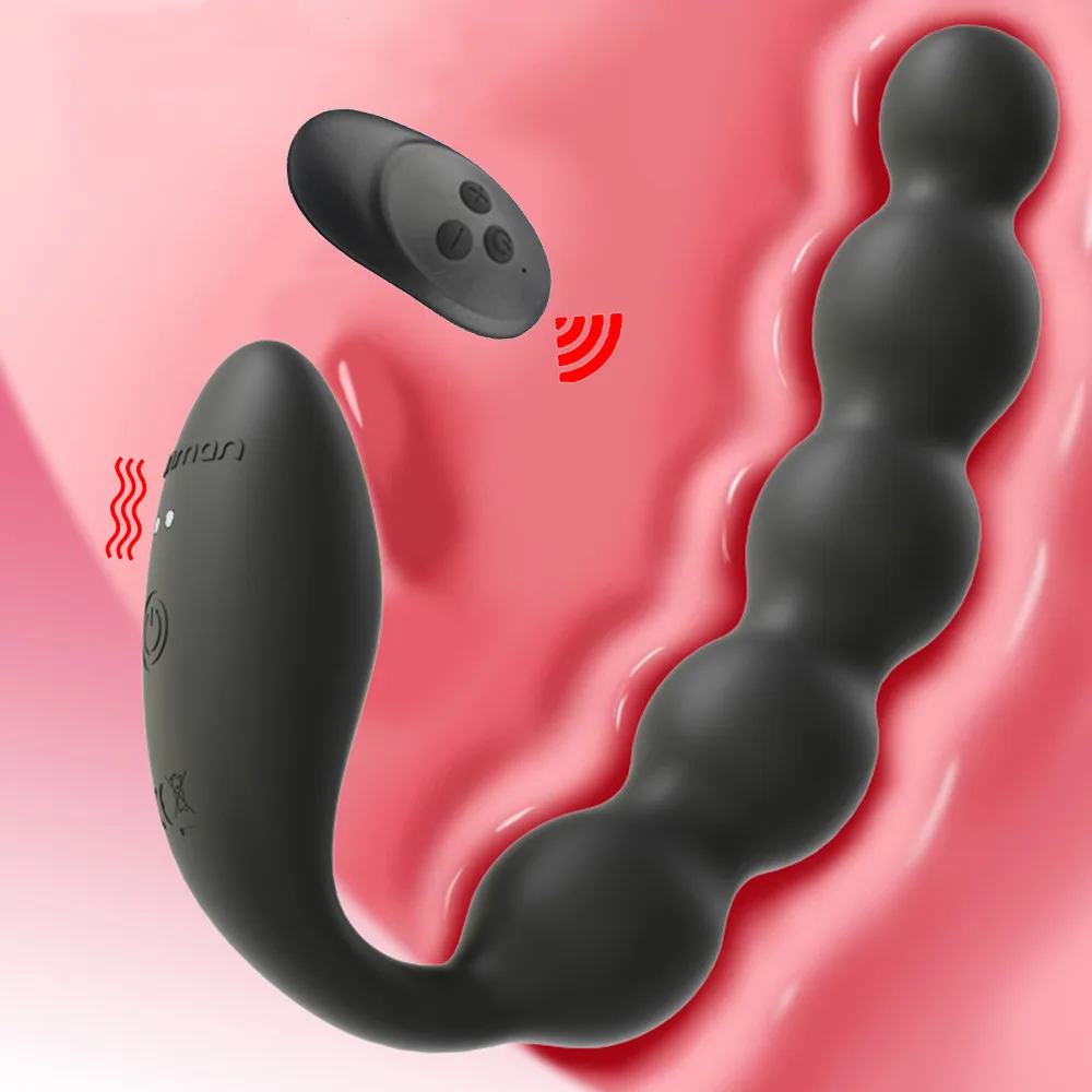 Силиконови анални мъниста Butt Plug Вибратор 10 режима Унисекс секс играчки Dual Motor Butt Plug Dildo Масажор на простатата за двойки игри