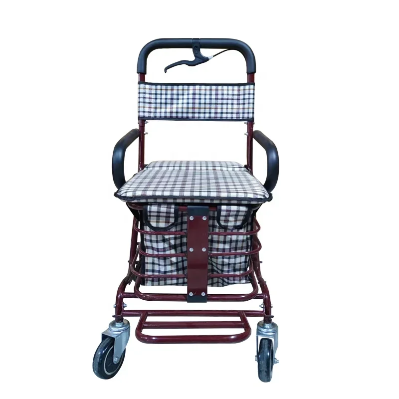 Търговия на едро сгъваем открит лек алуминий възрастни възрастни помощни средства за ходене рамка сгъваем изправен проходилка ролатор със седалка