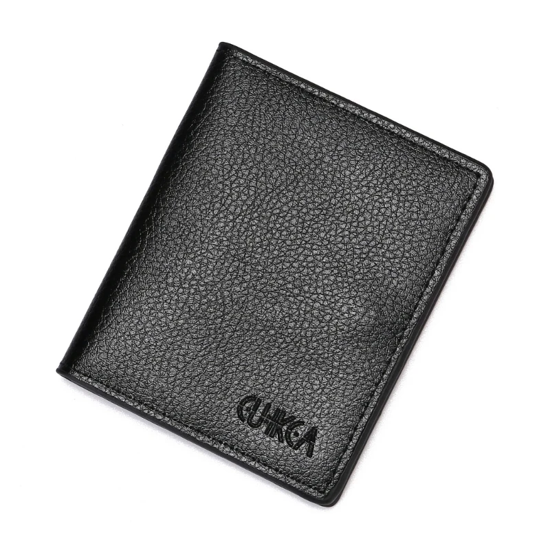 Унисекс PU кожени държач за карти Преден джоб портфейл чанта визитка случай лесен за използване