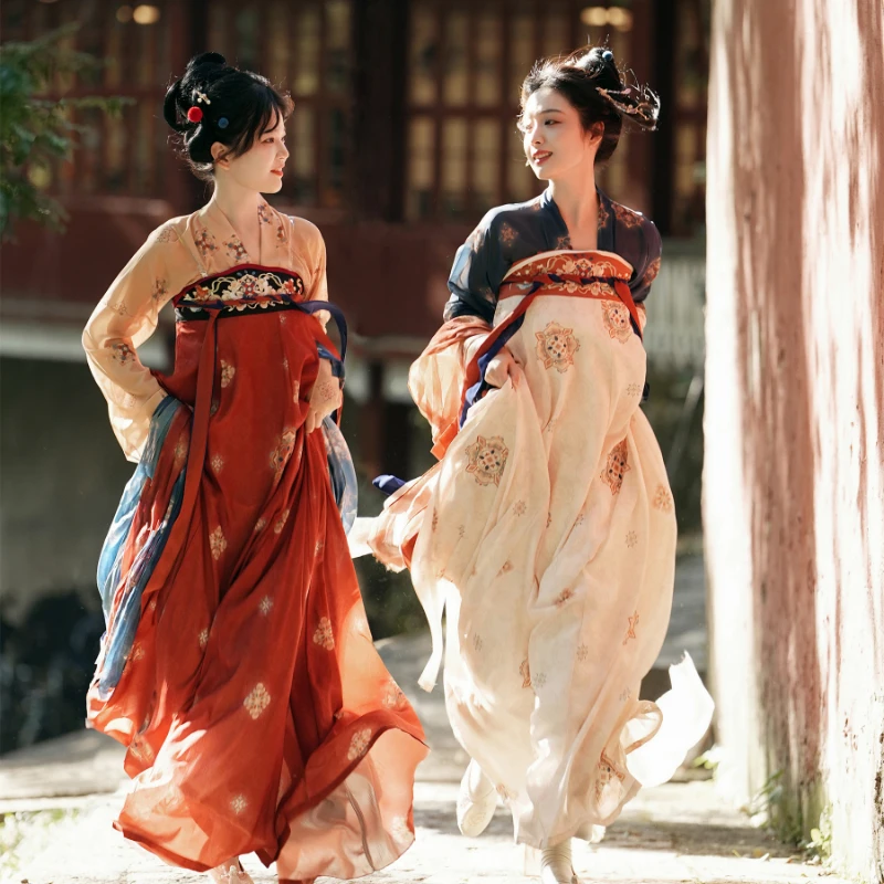 ханфу Дамски полиестер ретро стил гърдите висока рокля ежедневно пролет и лято хлабав версия мода мека дишаща китайски стил