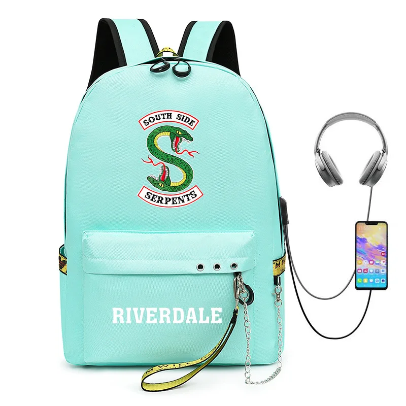 Хип-хоп Популярни Riverdale USB ученически чанти Унисекс печат Оксфорд водоустойчив бележник многофункционални раници за пътуване
